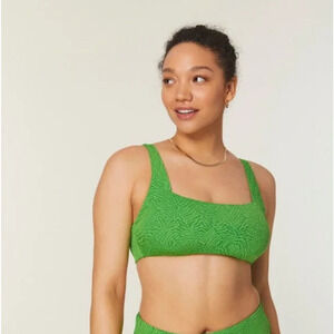 Andie Swim The Rye Bikini Top in Holly Green Size Medium NEW with Tags!